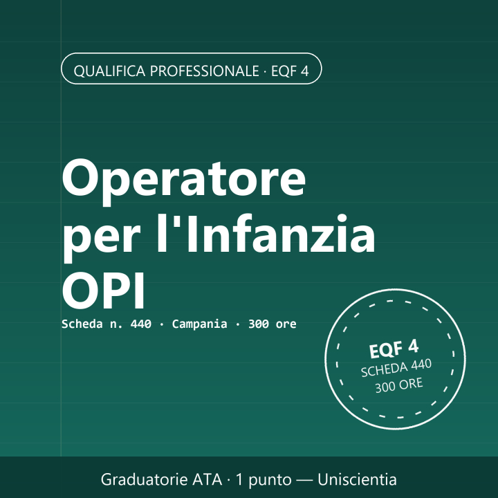 Corso OPI Operatore Infanzia | 1 Punto ATA | Uniscientia