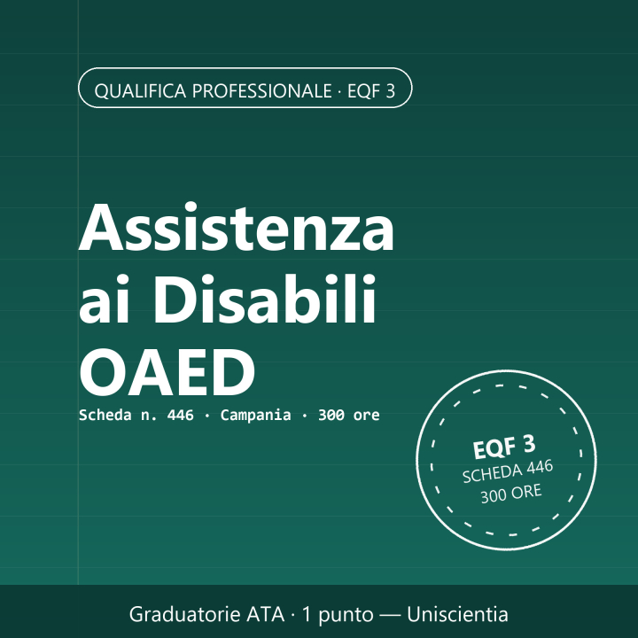 Corso OAED Assistenza Disabili | 1 Punto ATA | Uniscientia